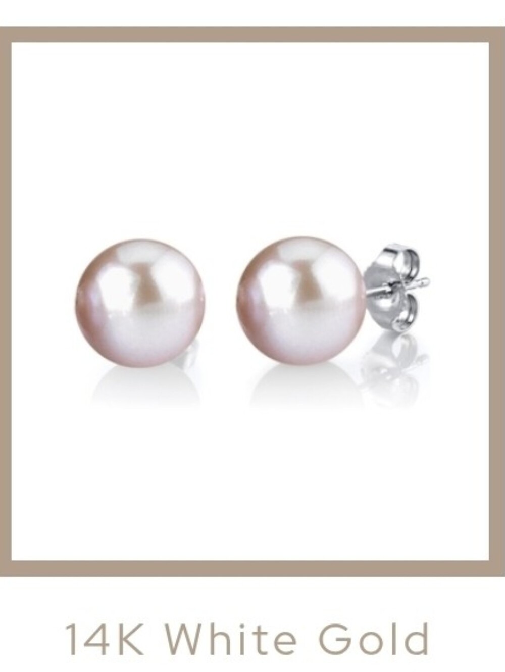 Pearl Source 8.5mm Pink Round Pearl Stud Earrings/ BNIB